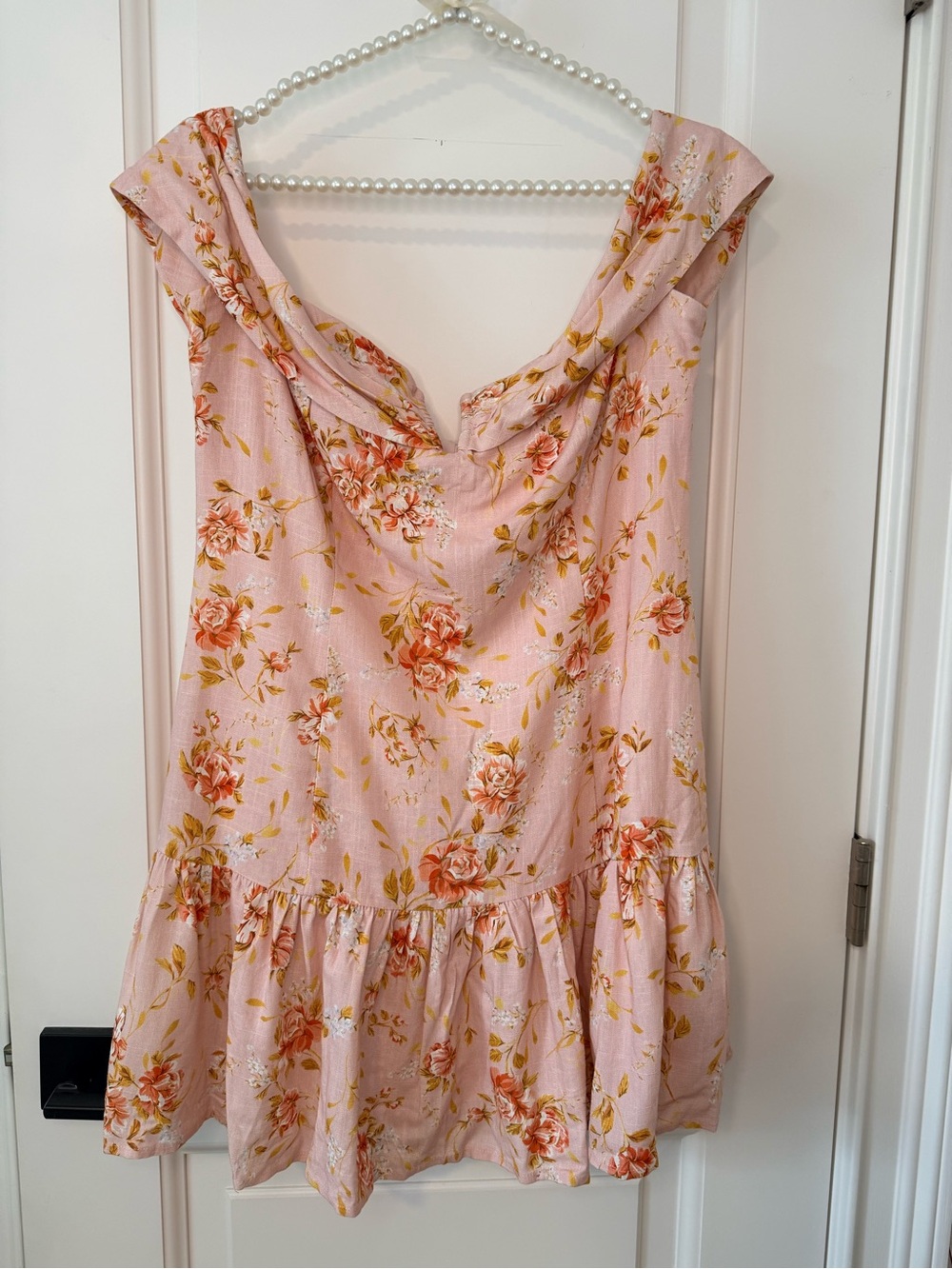 Peppermayo NWT Aries off shoulder linen mini dress size US 10